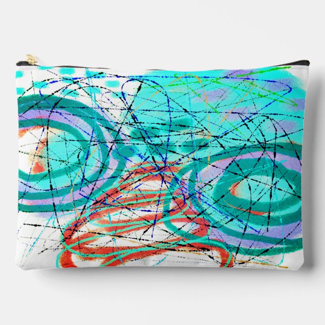 Unique Abstract Digital Art Accessory Pouch (Front)