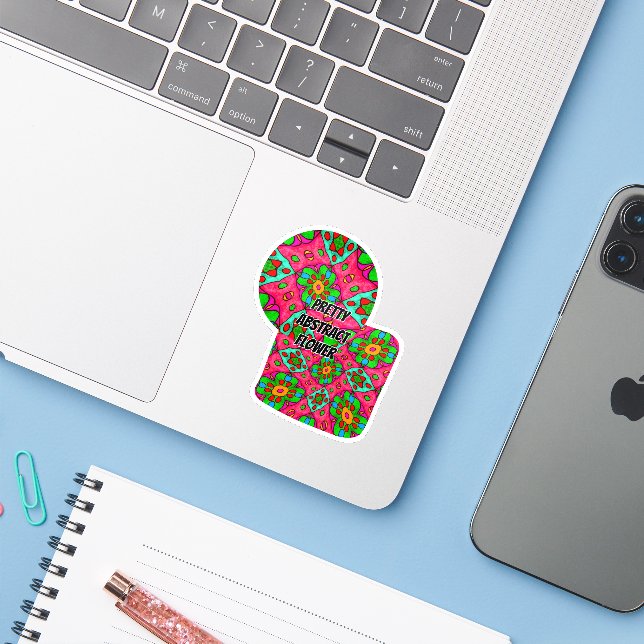 Unique Abstract Flowers Pattern (Laptop w/ iPhone)