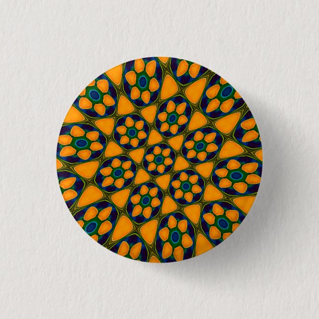 Unique Abstract Flowers Pattern 3 Cm Round Badge (Front)
