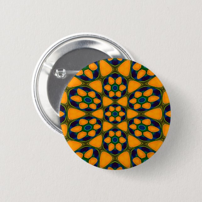 Unique Abstract Flowers Pattern 6 Cm Round Badge (Front & Back)