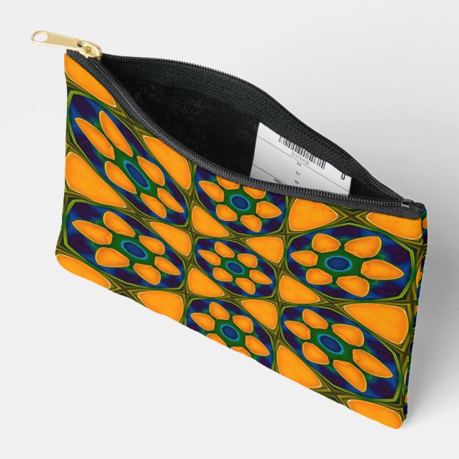 Unique Abstract Flowers Pattern Accessory Pouch (Open)