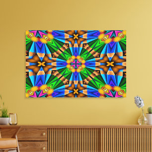 Unique Abstract Flowers Pattern Canvas Print