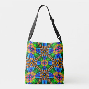 Unique Abstract Flowers Pattern Crossbody Bag