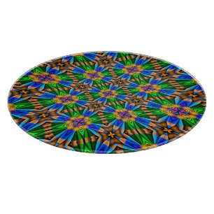 Unique Abstract Flowers Pattern Cutting Board