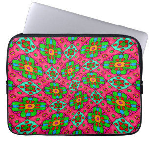 Unique Abstract Flowers Pattern Laptop Sleeve