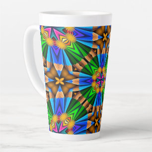 Unique Abstract Flowers Pattern Latte Mug
