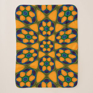 Unique Abstract Flowers Pattern Sherpa Blanket