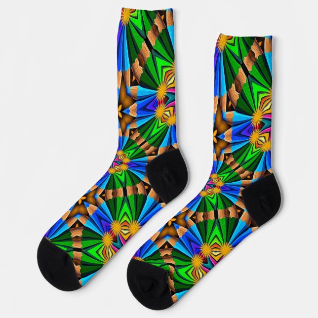 Unique Abstract Flowers Pattern Socks (Left)