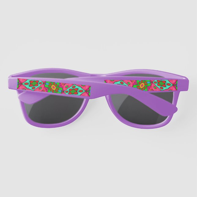 Unique Abstract Flowers Pattern Sunglasses (Back)