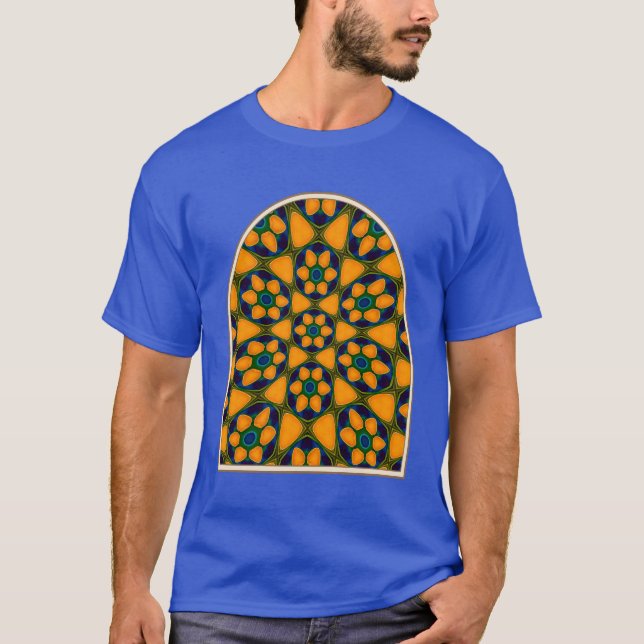 Unique Abstract Flowers Pattern T-Shirt (Front)