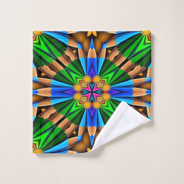 Unique Abstract Flowers Pattern Wash Cloth (Wash Cloth)