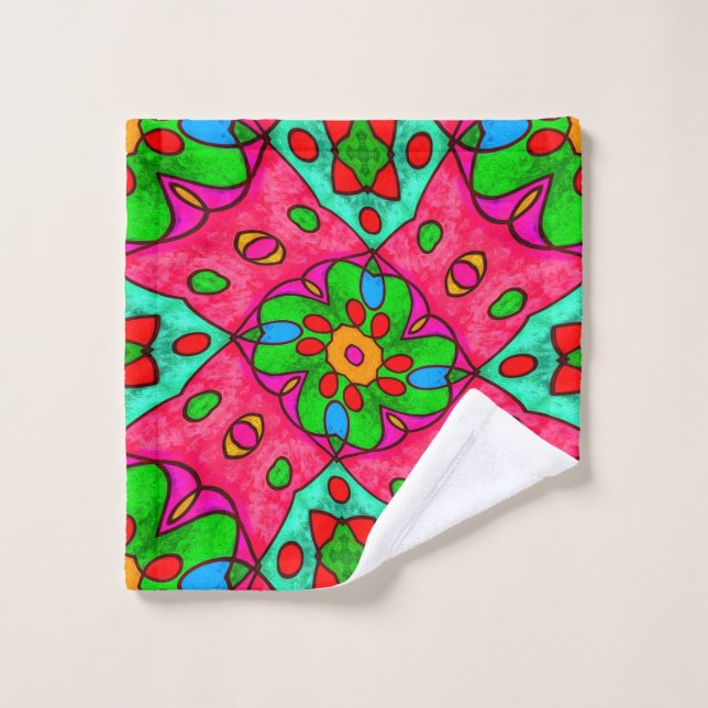 Unique Abstract Flowers Pattern Wash Cloth (Wash Cloth)