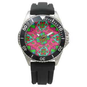 Unique Abstract Flowers Pattern Watch