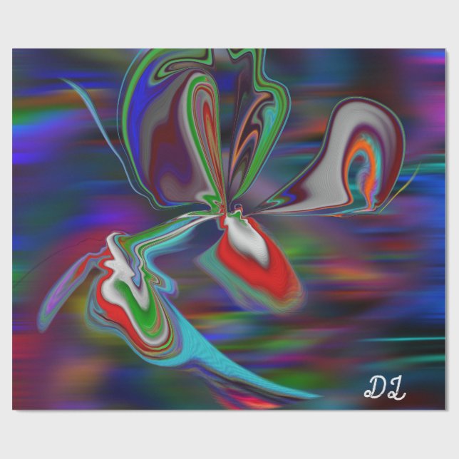 Unique Abstract Marble Liquified  Wrapping Paper (Flat)