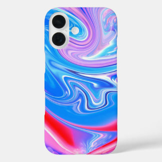 Unique Abstract Marbled Liquified & Colourful iPhone 16 Case