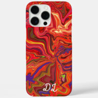 Unique Abstract Marbled Liquified Orange