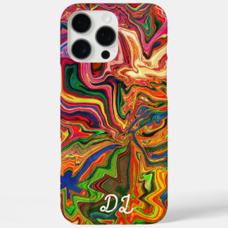 Unique Abstract Marbled Liquified  Orange iPhone 16 Pro Max Case