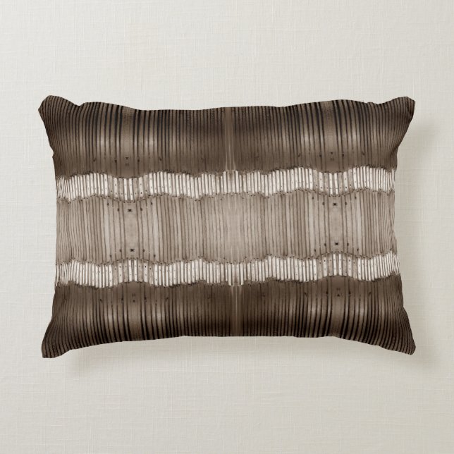 Unique Abstract Pattern Brown and Beige Decorative Cushion (Front)