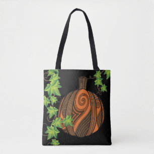 Unique Abstract Pumpkin Halloween Tote Bag