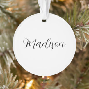 Unique Acrylic Circle Ornament Featuring Your Name