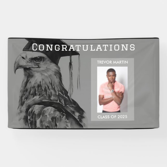 Unique Add Photo Graduation Party Banner (Horizontal)