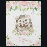 Unique Adorable Hedgehog Pastel Blush Pink Floral iPad Cover<br><div class="desc">(c) The Happy Cat Studio</div>