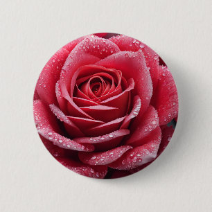 Unique AI-Generated Rose Design 6 Cm Round Badge