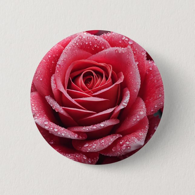 Unique AI-Generated Rose Design 6 Cm Round Badge (Front)