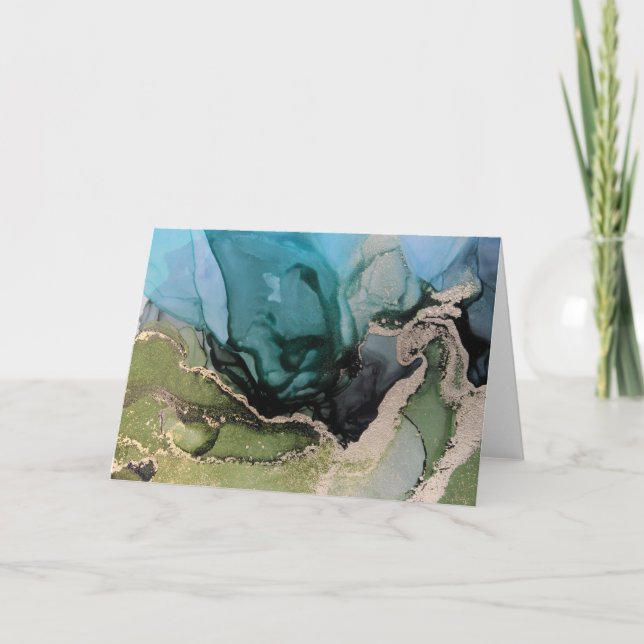 Unique Alcohol Ink Blank Notecard (Front)