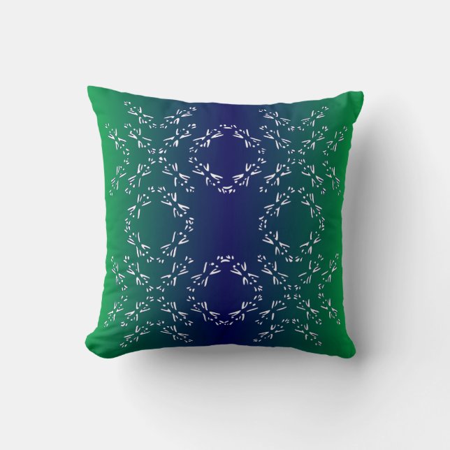 unique and beautiful blue-green pattern cushion (Front)