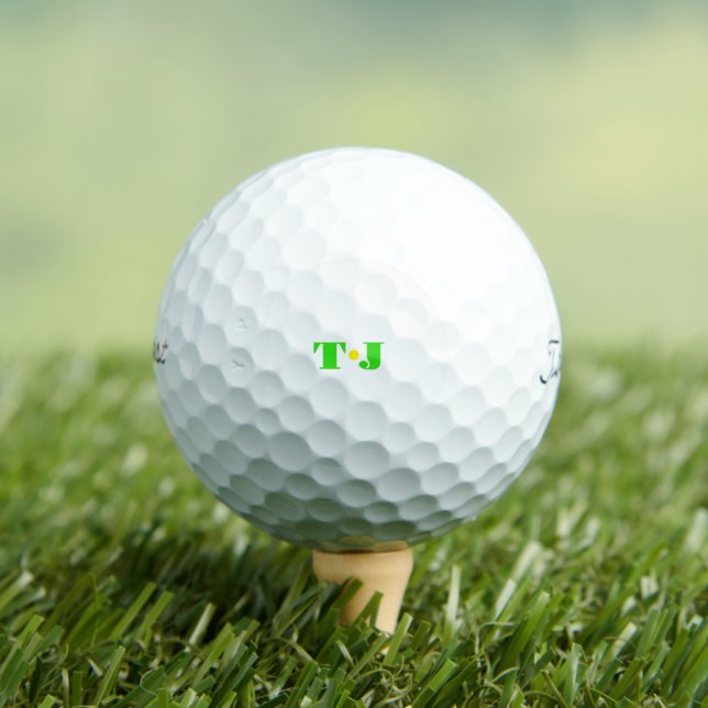 Unique and Colourful Monogrammed Golf Balls (Insitu Tee)