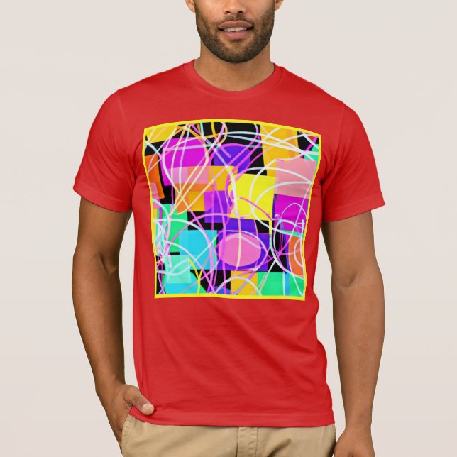 Unique And Colourful Neon Patterns Art T-Shirt (Front)