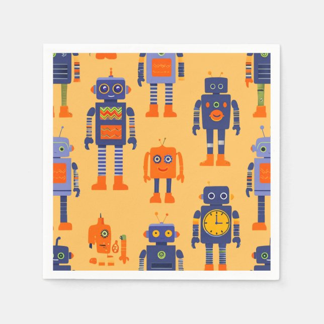 unique and fun robot. napkin (Front)