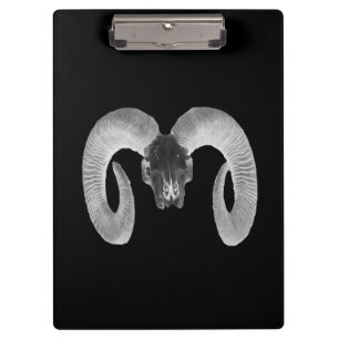 unique and handmade  goat skull clipboard