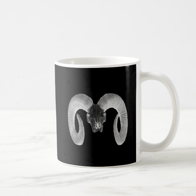 unique and handmade  goat skull coffee mug (Right)