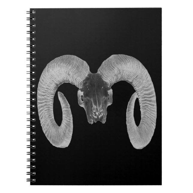 unique and handmade  goat skull notebook (Front)