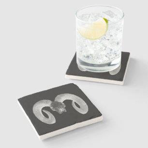 unique and handmade  goat skull stone coaster