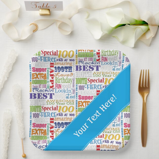 Unique And Special 100th Birthday Party Gifts Paper Plate (Wedding)