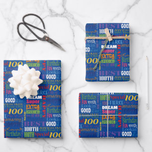 Unique And Special 100th Birthday Party Gifts Wrapping Paper Sheet