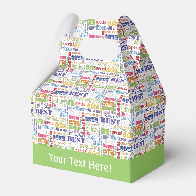 Unique And Special 60th Birthday Party Gifts Favour Box (Front Side)