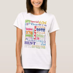 Unique And Special 60th Birthday Party Gifts T-Shirt<br><div class="desc">Typography themed 60th birthday party decor and gifts. Text includes fierce and fab at 60. fabulous at 60, amazing 60th birthday party, extra special 60th birthday, happy 60th birthday, rocking 60th birthday, looking good at 60, and amazing 60th birthday. Bright colourful text in yellow, pink, purple, blue, green and red....</div>