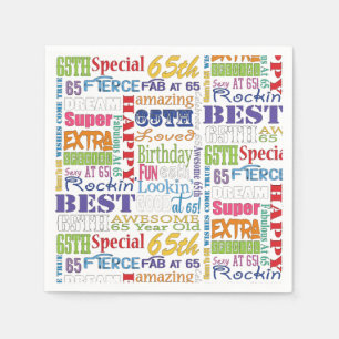 Unique And Special 65th Birthday Party Gifts Napkin