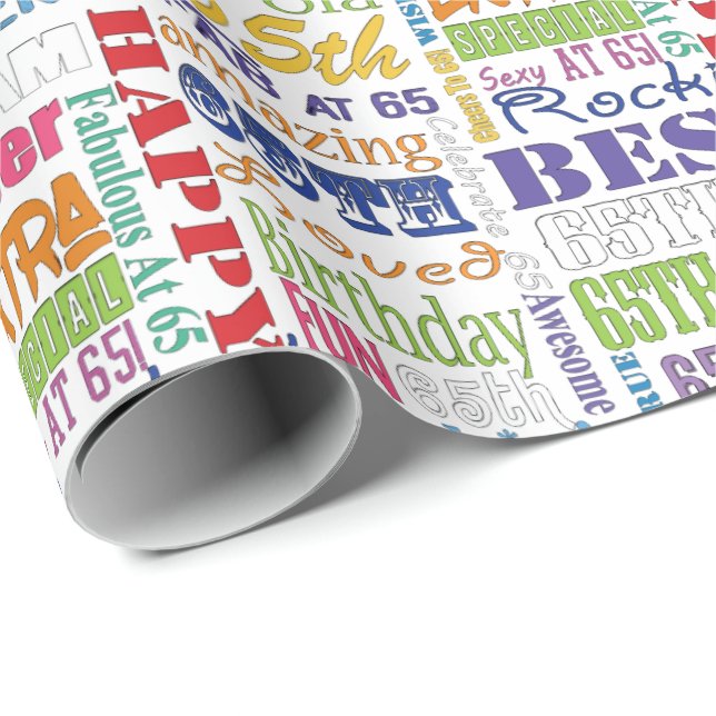 Unique And Special 65th Birthday Party Gifts Wrapping Paper (Roll Corner)