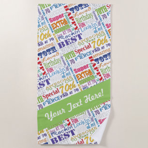 Unique And Special 70th Birthday Party Gifts Beach Towel