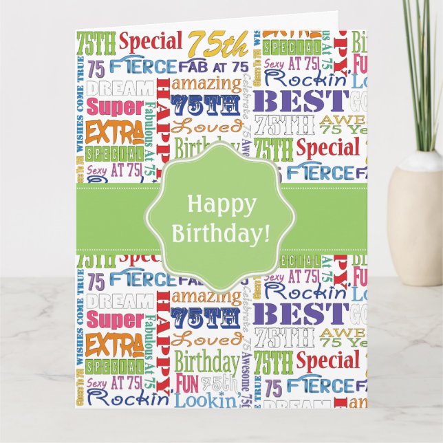 Unique And Special 75th Birthday Party Gifts Card (Front)