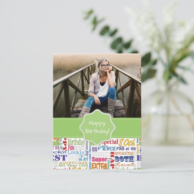 Unique And Special 80th Birthday Party Gifts Invitation Postcard (Standing Front)
