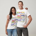 Unique And Special 80th Birthday Party Gifts T-Shirt<br><div class="desc">Typography themed 80th birthday party decor and gifts. Text includes fierce and fab at 80. fabulous at 80, amazing 80th birthday party, extra special 80th birthday, happy 80th birthday, rocking 80th birthday, looking good at 80, and amazing 80th birthday. Bright colourful text in yellow, pink, purple, blue, green and red....</div>