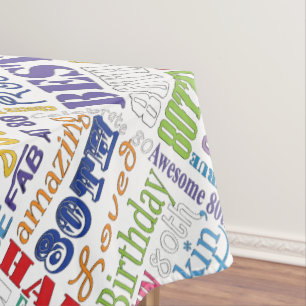 Unique And Special 80th Birthday Party Gifts Tablecloth