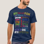 Unique And Special 90th Birthday Party Gifts T-Shirt<br><div class="desc">Typography themed 90th birthday party decor and gifts. Text includes fierce and fab at 90. fabulous at 90, amazing 90th birthday party, extra special 90th birthday, happy 90th birthday, rocking 90th birthday, looking good at 90, and amazing 90th birthday. Bright colourful text in yellow, pink, purple, blue, green and red....</div>