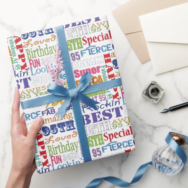Unique And Special 95th Birthday Party Gifts Wrapping Paper (Gifting)